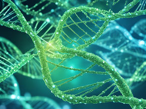 Green DNA strand sparkling