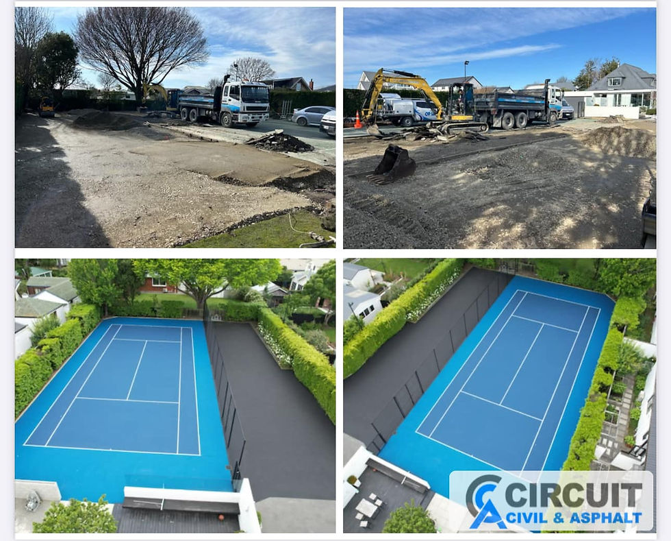 Construction of a new residential tennis court