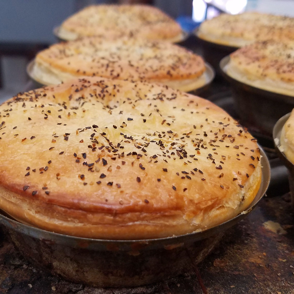 Steak, Red Wine & Green Peppercorn Pie