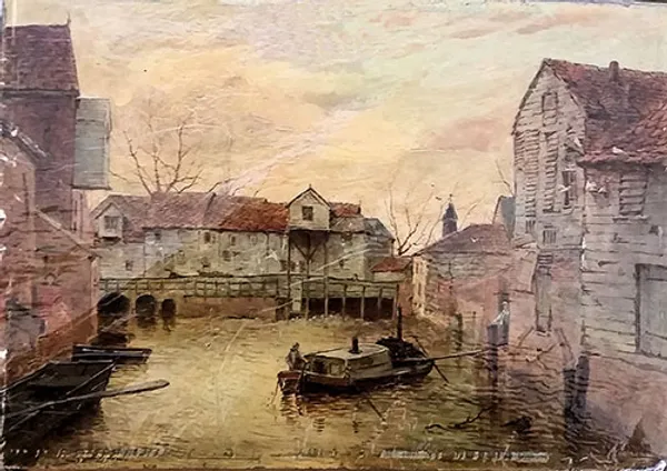 Painting of New Mills, Norwich, c. 1895