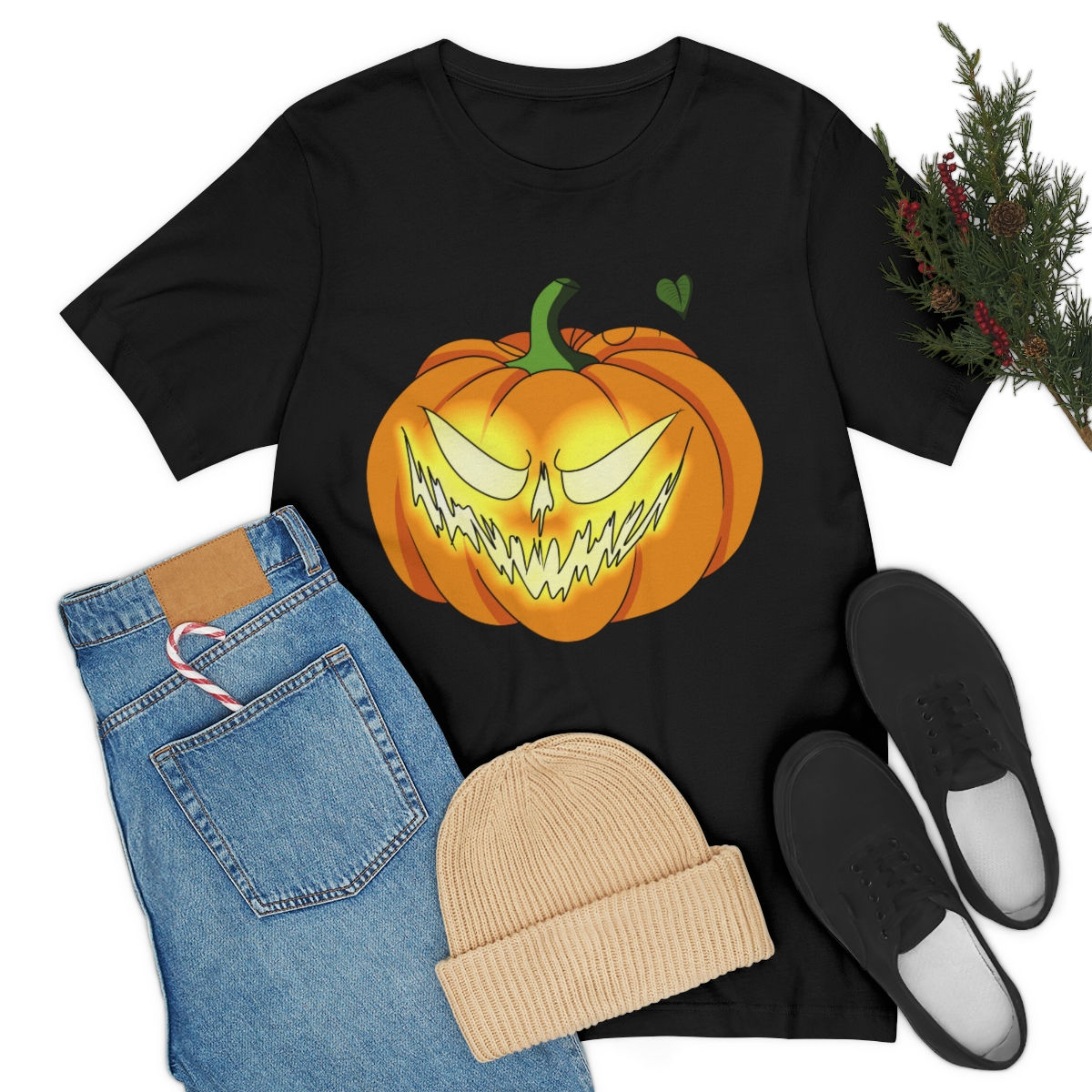 Jack-O-Lantern Casual Short Sleeve Tee