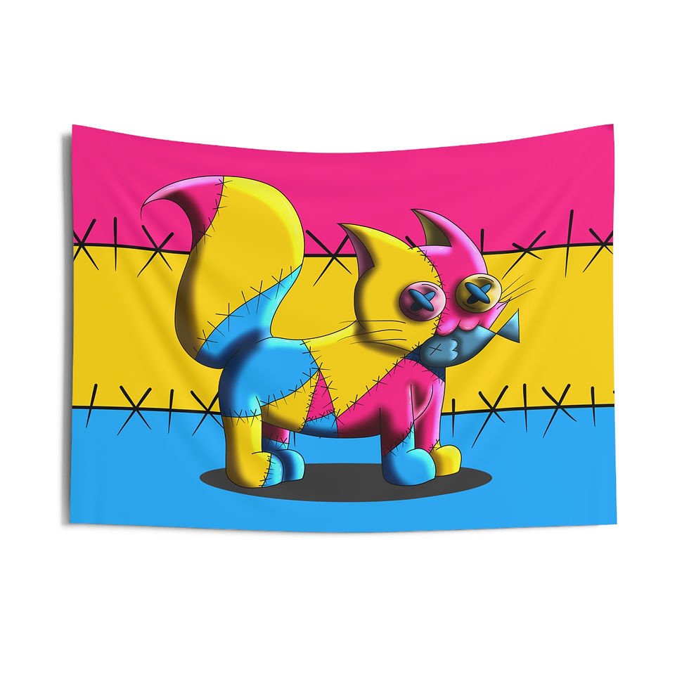 Ragdoll Pride Kitty - Pansexual Indoor Wall Tapestry