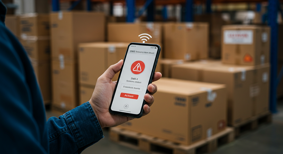 Manager recibiendo alerta del sensor de temperatura en el contenedor a su cargo