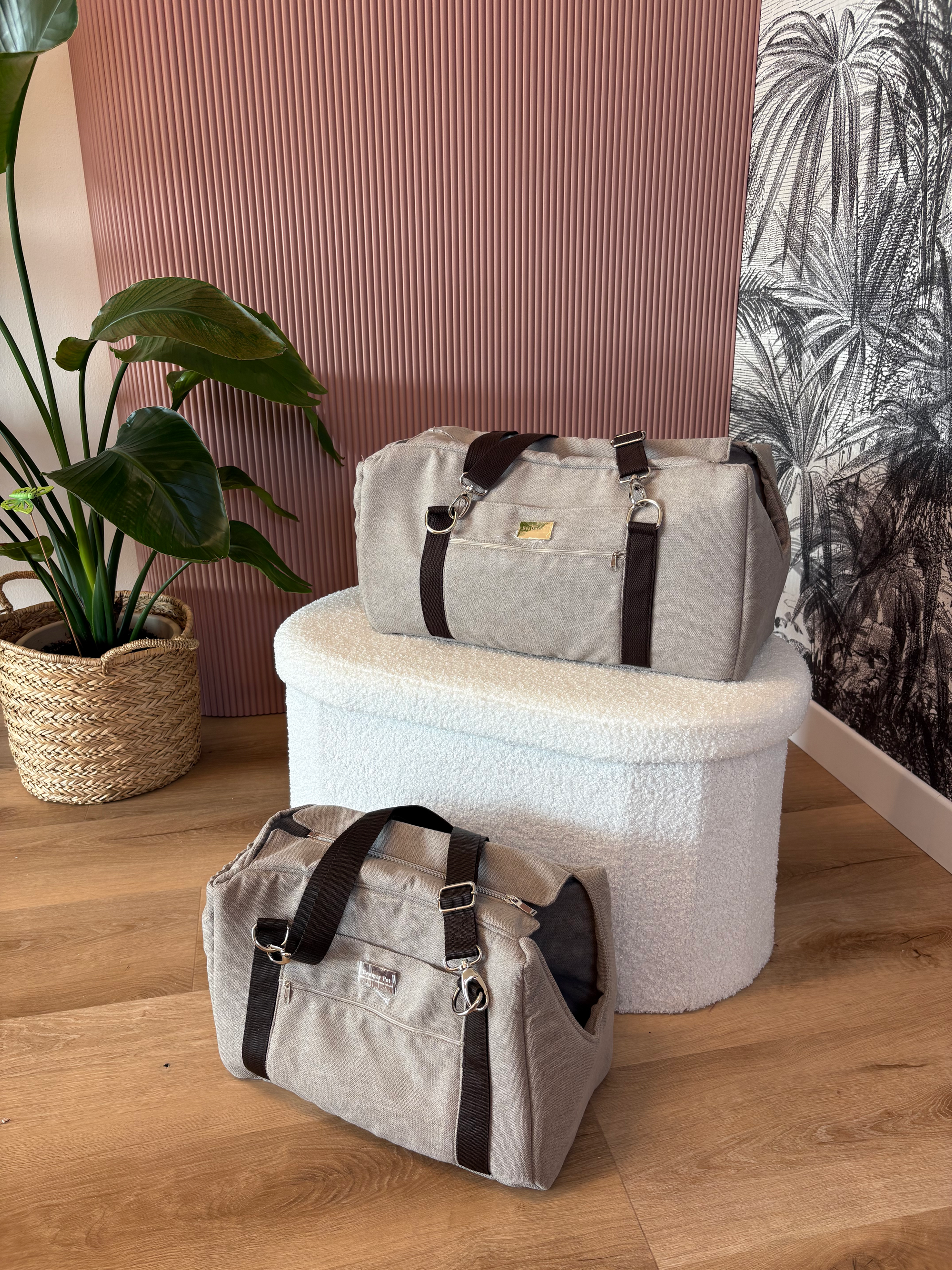 Borsa-Zaino Beige Cane bassotto