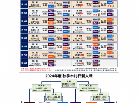 【秋季リーグ戦日程 最新版】