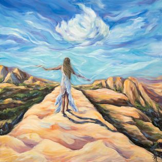 Les ailes du nuage (Le ali della nuvola), 2023 huile sur toile, Rossella Rossi