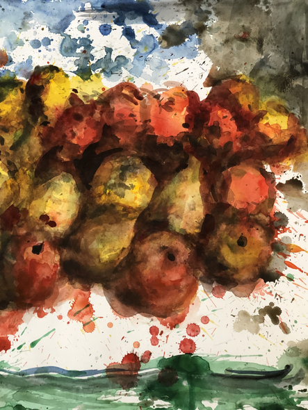 Moo Chew Wong Roman Urbain aquarelle peinture Galerie Roanne de saint Laurent