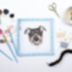 Thumbnail: Custom Pet Portrait Needlepoint Canvas