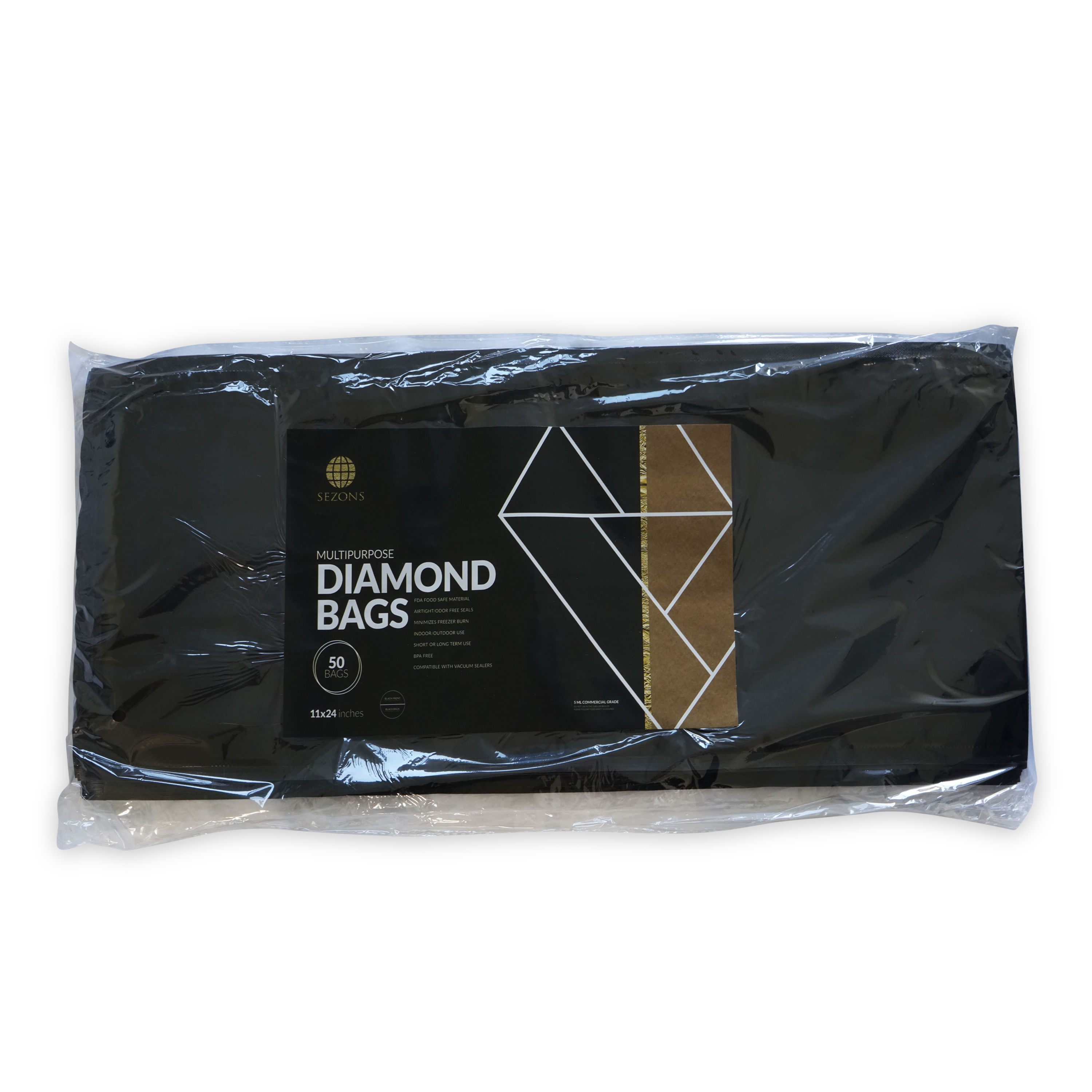 Vacuum Seal Bags Black/Black 11x24" - 50 bags