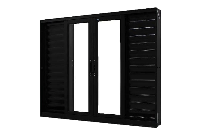 Miniatura: JANELA VENEZIANA ALUMÍNIO PRETO - 6 FOLHAS - LINHA 25