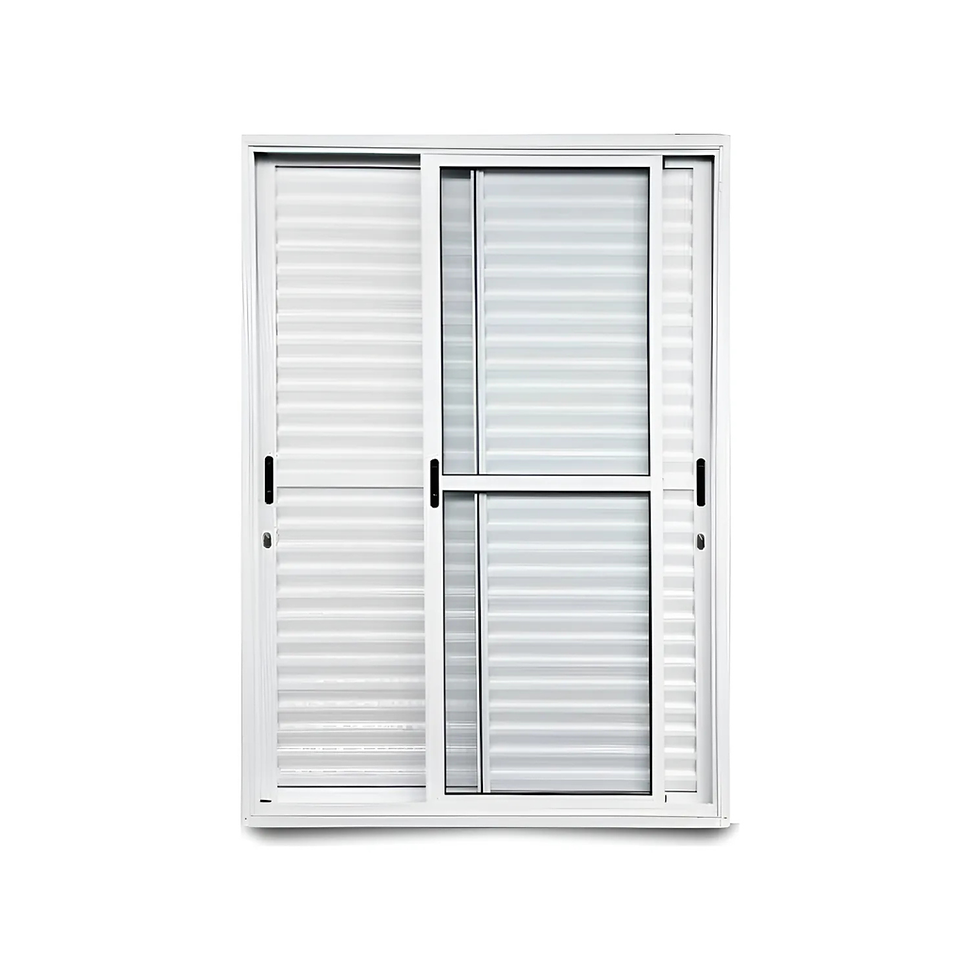 Miniatura: Porta Balcão - 3 Folhas MOVEIS - Alumínio Branco - Linha 25