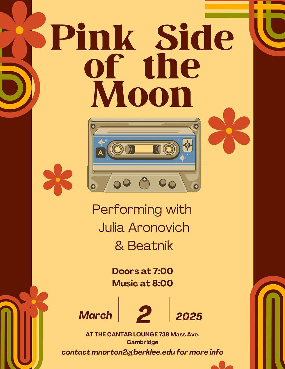 Beatnik love at the Cantab Underground with Julia Aronovich & Pink Side of the Moon