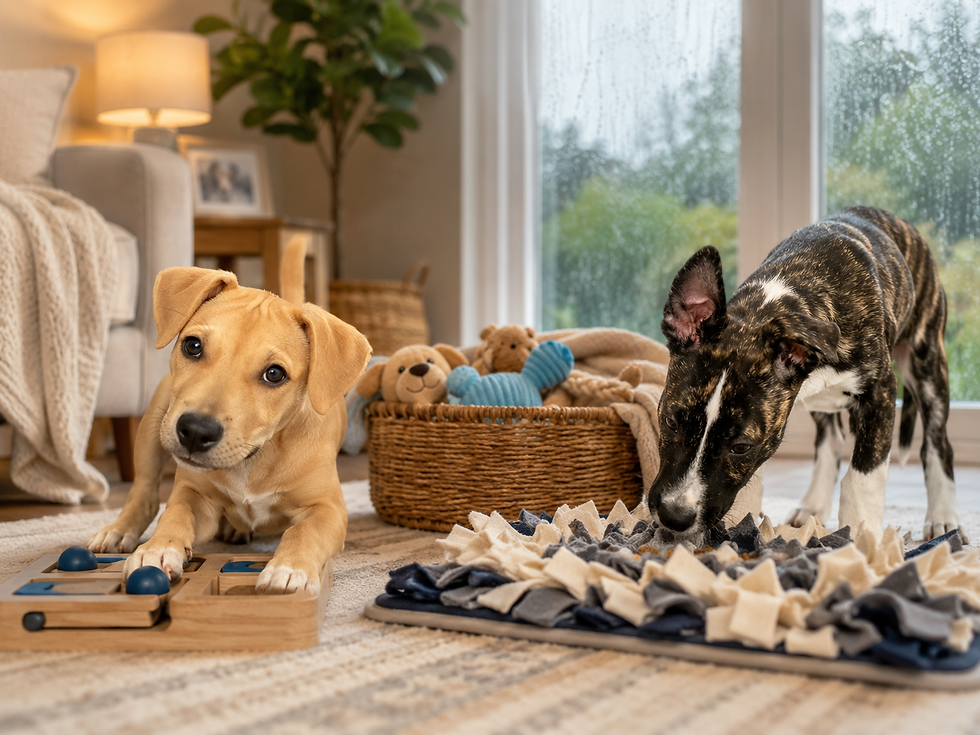 Bella and Riley with their Rainy Day Toys