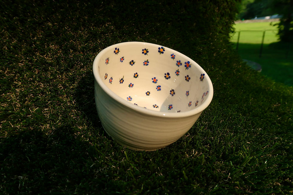 Thumbnail: Blue Dot Flower - Bowl