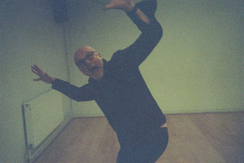 Tim, in a surprising, scary pose.