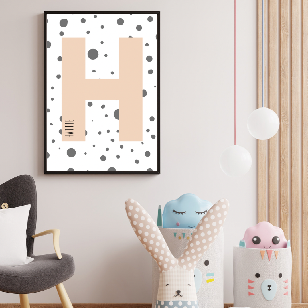 Initial Letter-Peach A4 Print