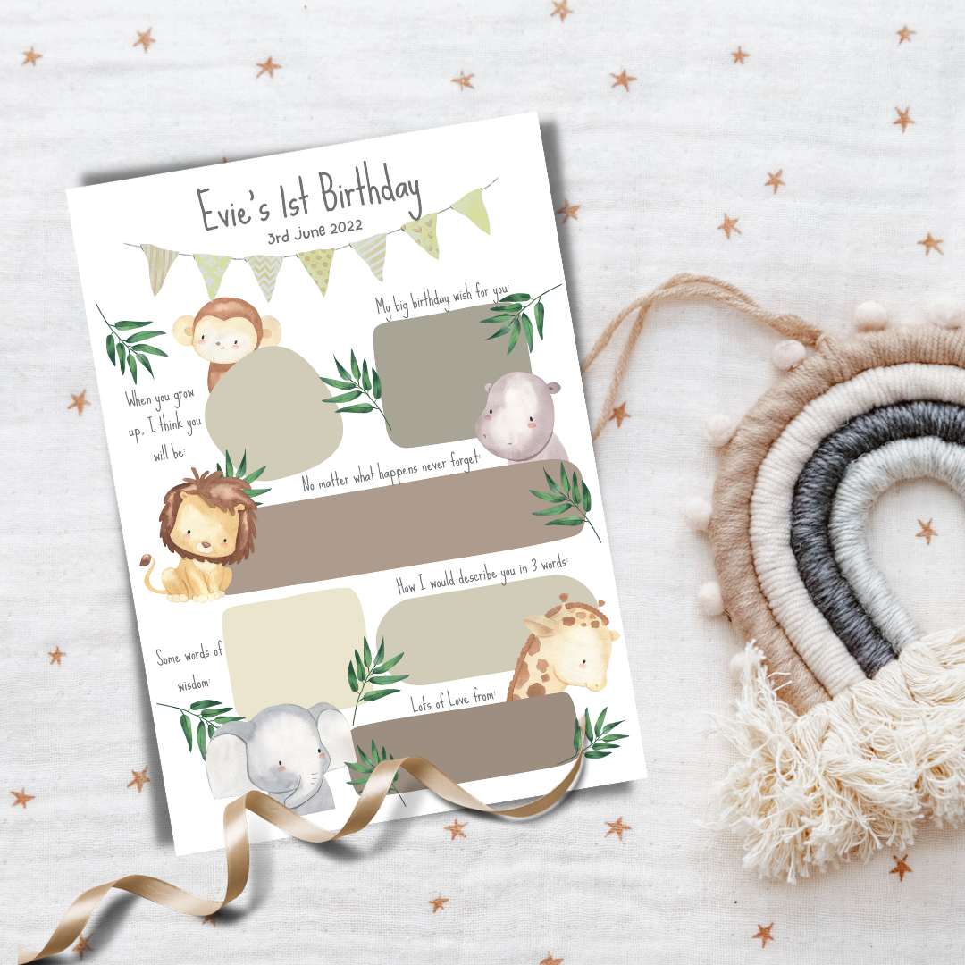 Wild Animal Keepsake cards 