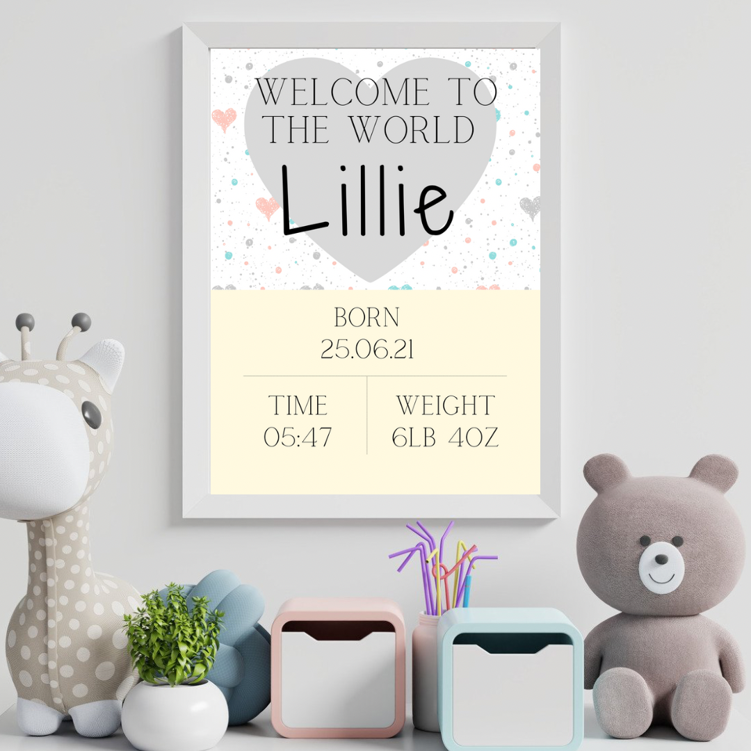 Welcome to the World neutral A4 Print