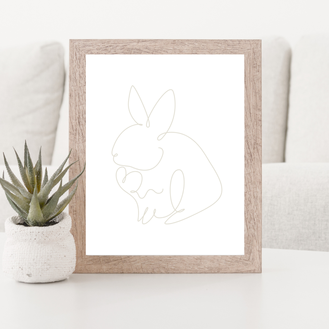 Line Bunny A4 Print