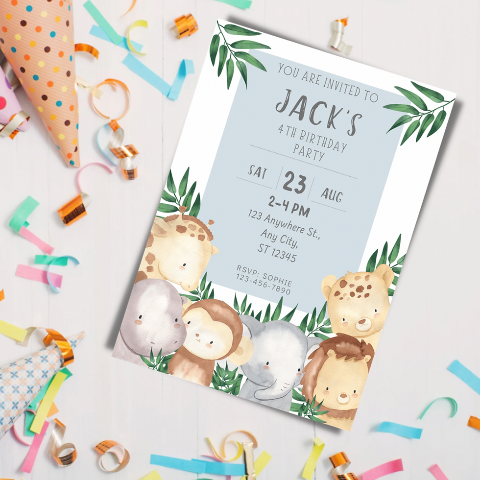 Thumbnail: Wild Animals Party Invitation 