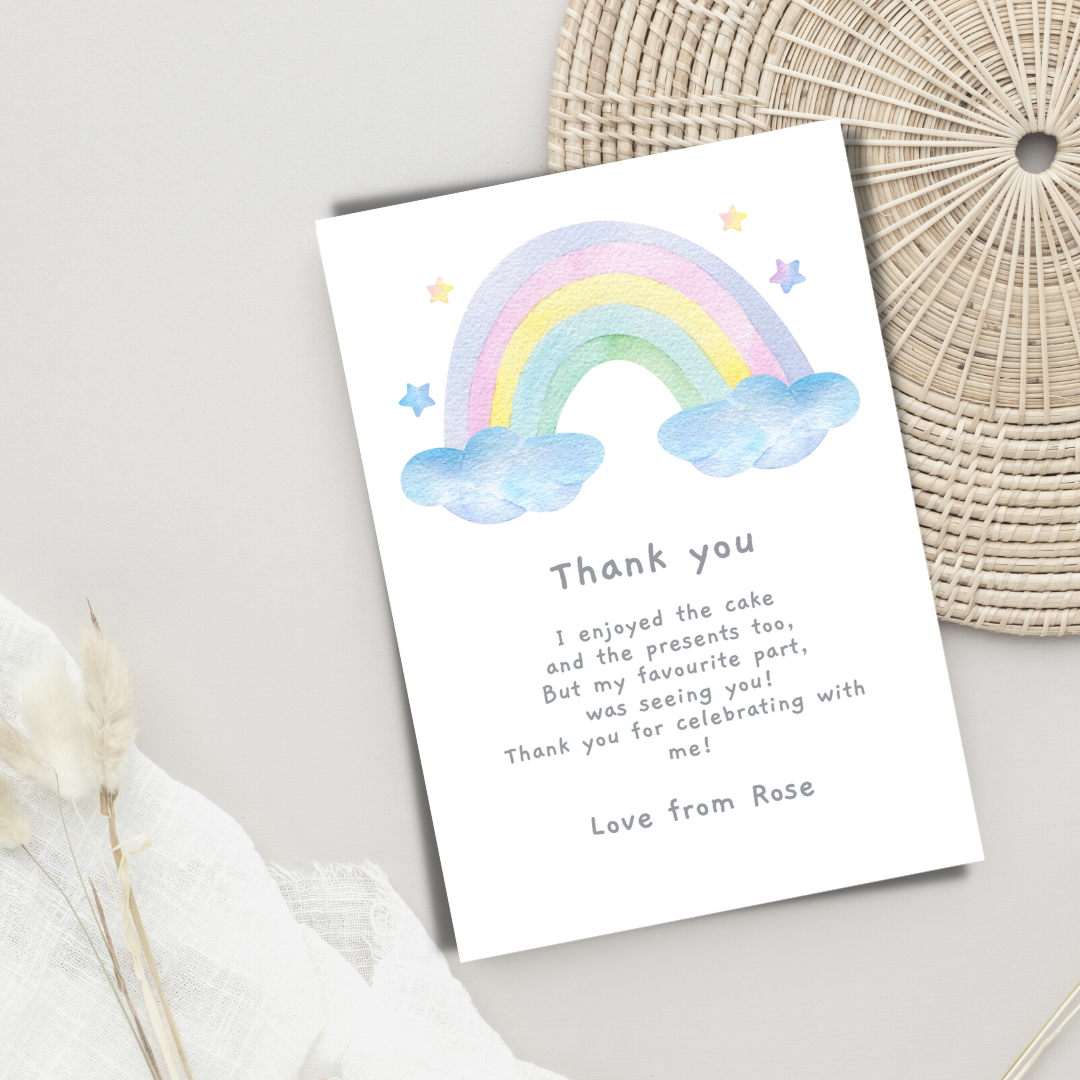Pastel Rainbow Thank You Card