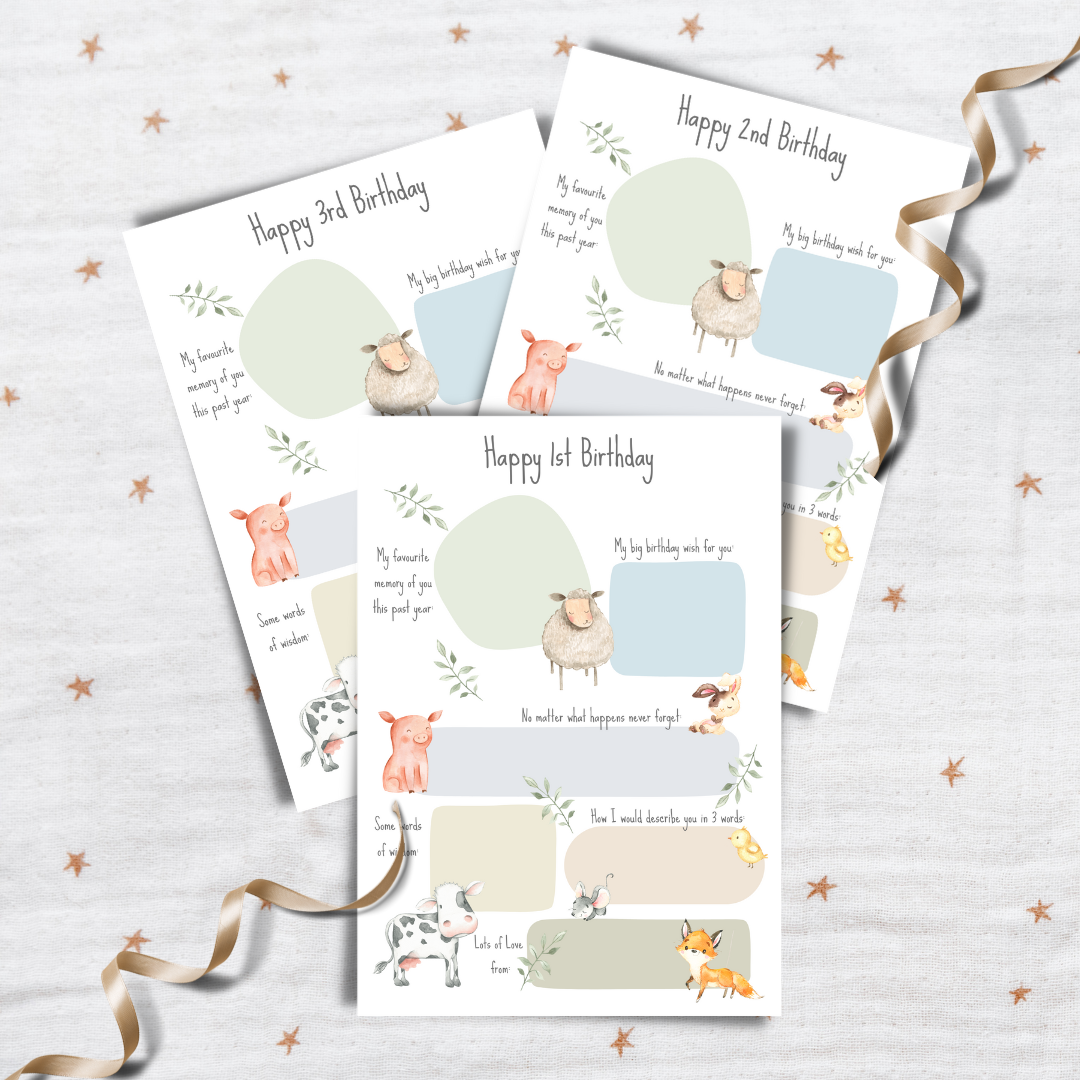 Farm Age 1-18 Keepsake Cards