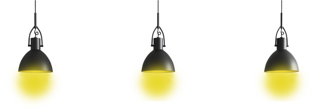 trio lampes allumées