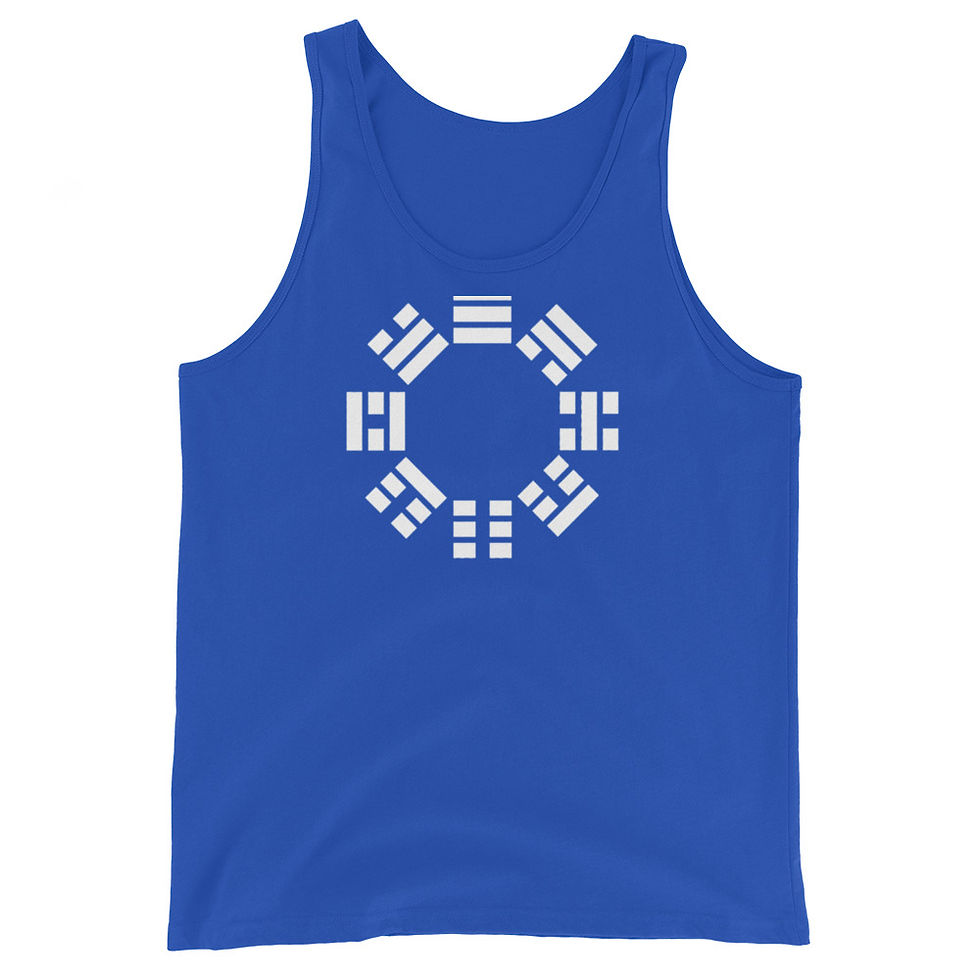 Thumbnail: Blue 3-6-9 LINES unisex classic tee with white circular graphic