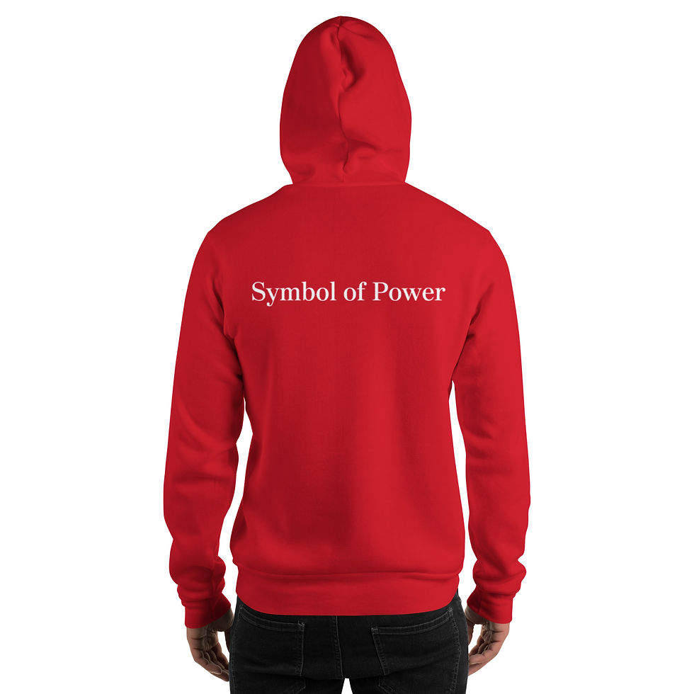 Thumbnail: Back of a red hoodie with 'Symbol of Power' text.