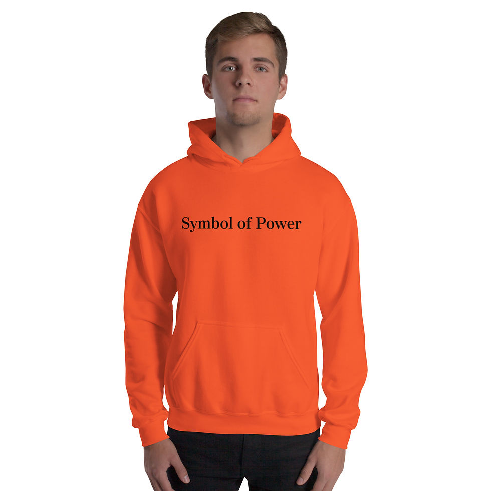 Thumbnail: Man wearing orange I CAN DO IT ALONE unisex hoodie
