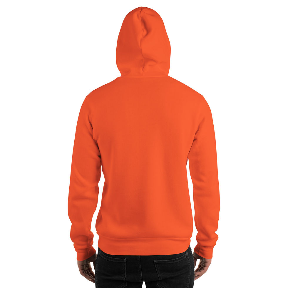 Thumbnail: Back view of the I CAN DO IT ALONE orange unisex hoodie
