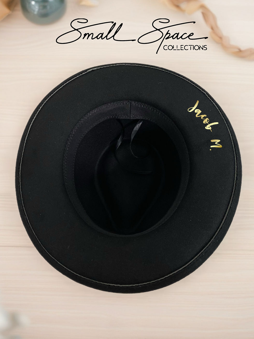 Thumbnail: Rustic Hand-Painted Blk and Brown Vegan Suede Fedora Hat | Unisex | Leather Band
