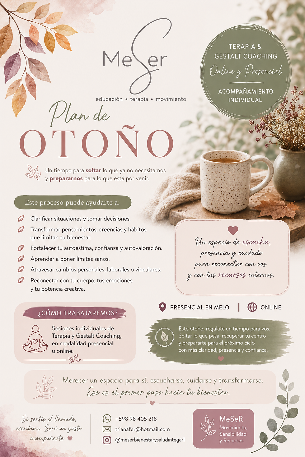 🍂 PLAN DE OTOÑO MeSeR 🍂 - Soltar para dar espacio a lo nuevo - Terapia & Gestalt Coaching -