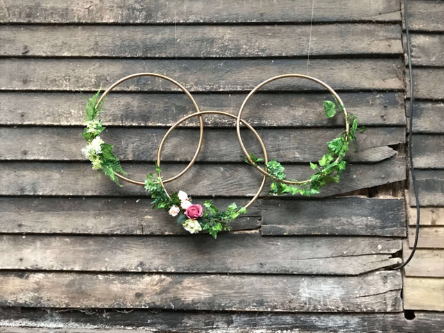 Gold Floral Hoops