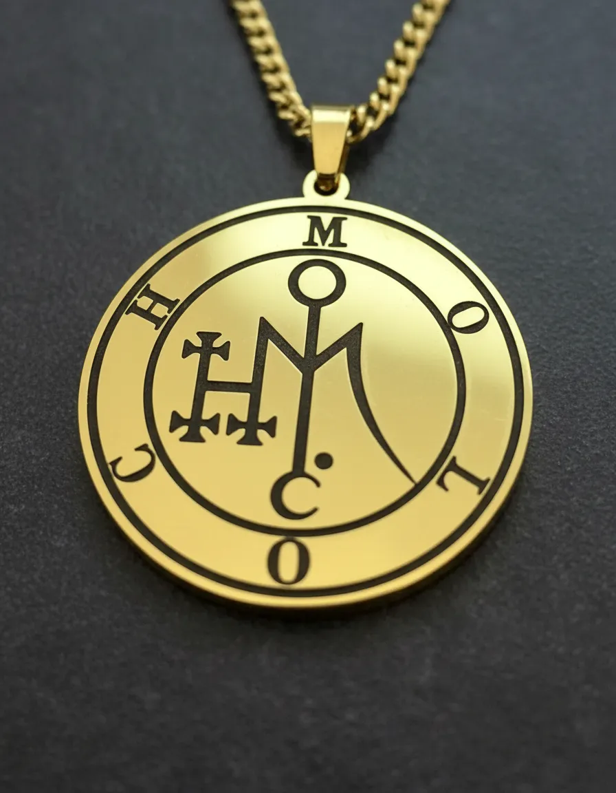 Miniatura: Dije Talisman Ritualizado Laminado Oro Moloch Mujer Dinero
