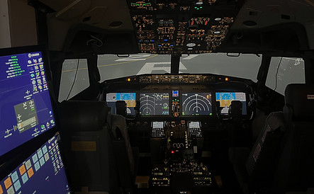 Flight Training Device Simulator Boeing B737 Max used to train people for their next simulator assessment.
