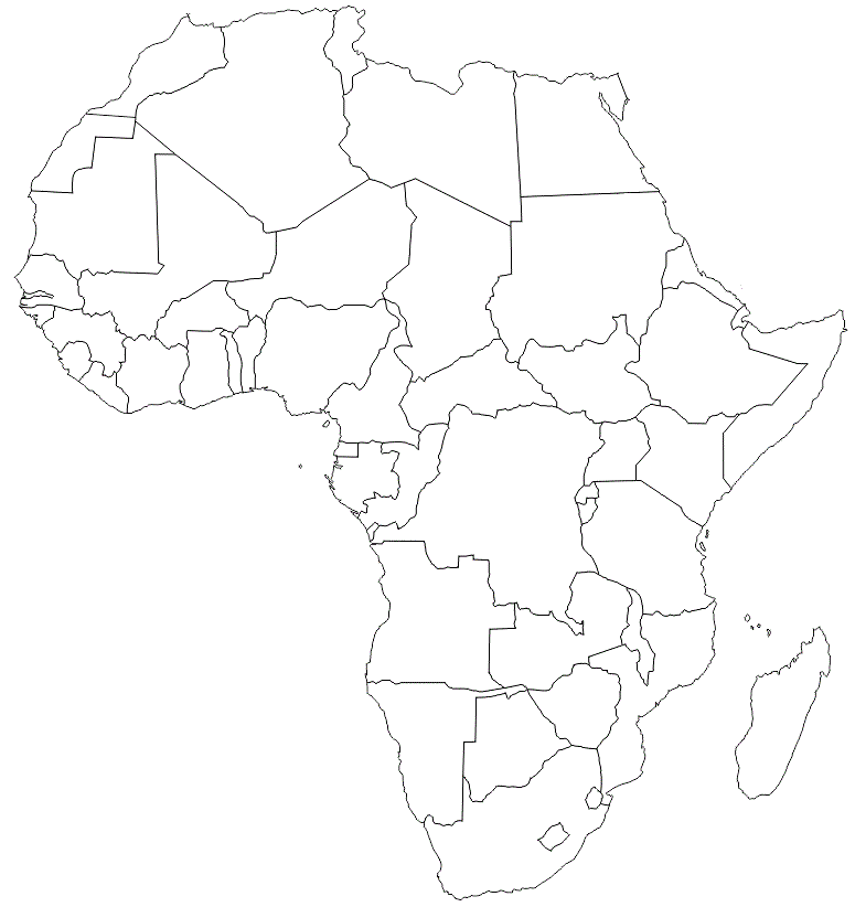 Carte du continent africain