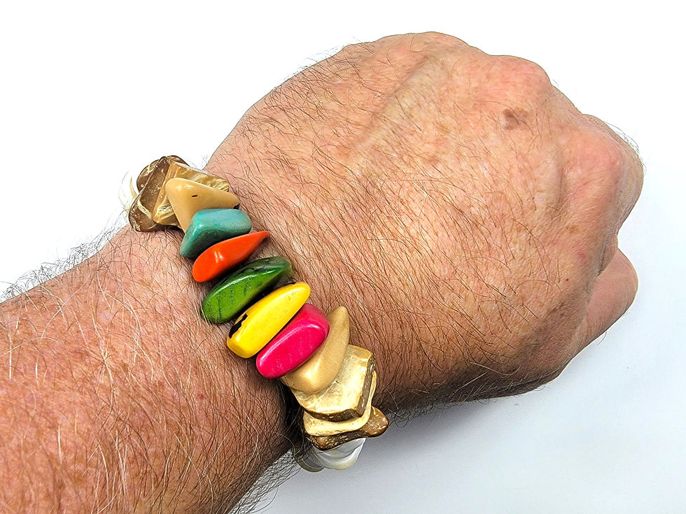 Thumbnail: Photo of a man's wrist wearing the Islands To Highlands Jamaica Farewell Bracelet.