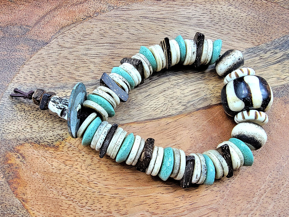 Thumbnail: Photograph of the Islands To Highlands Seven More Years In Tibet Bracelet on wood.