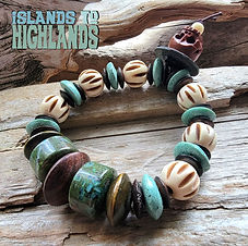 Photograph of the Penghu Islands Bracelet on a driftwood background.