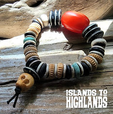 Photograph of the Islands To Highlands Bora Bora Bracelet on diftwood.