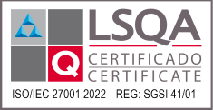 Sello LSQA Certificate ISO/IEC 27001:2022 REG:SGSI 41/01