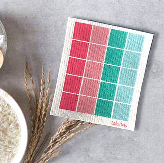 Retro Color Palette Swedish Dish Cloth