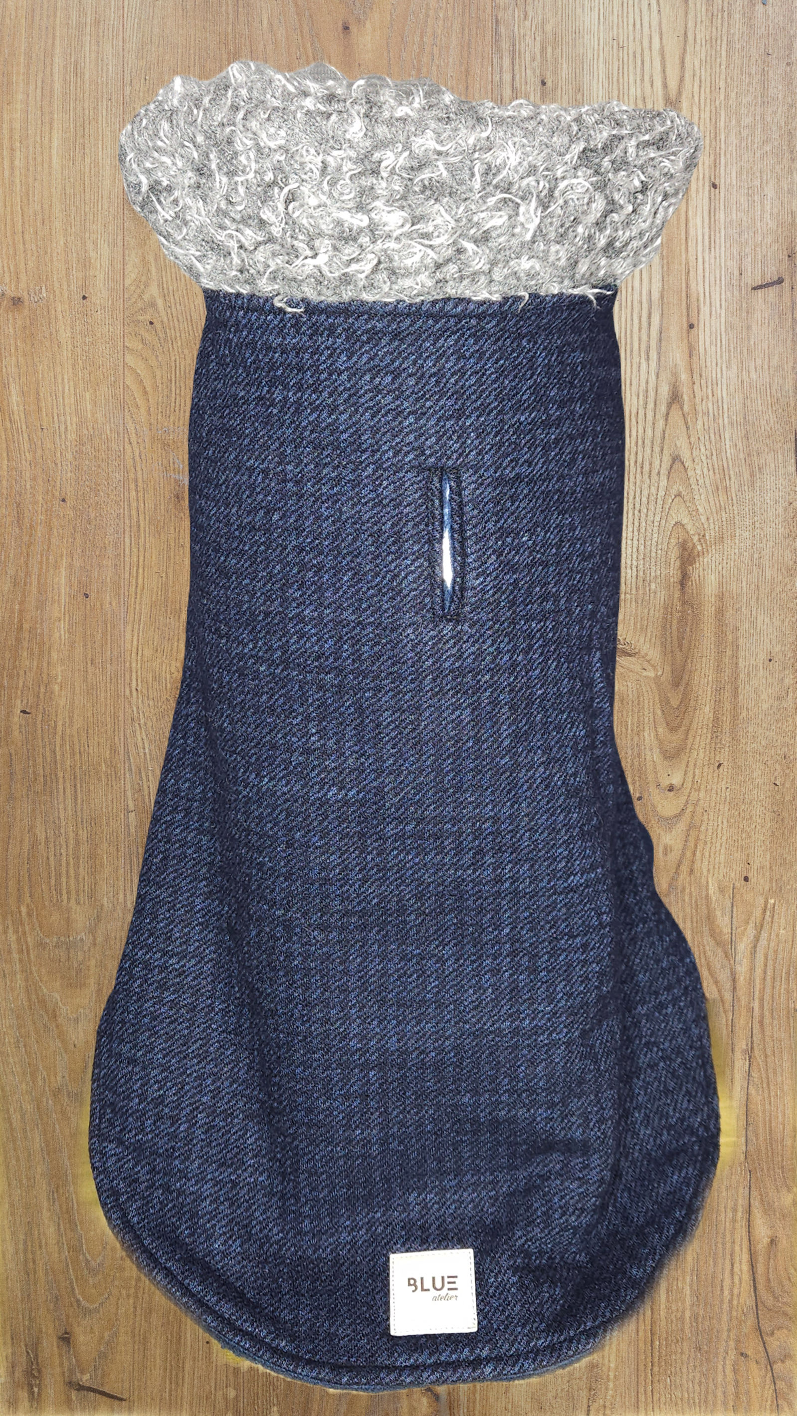 BLUE ATELIER CHECK FLEECED LINED FRENCHIE COAT