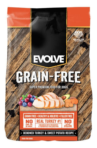 Evolve Dog Grain Free Turkey Pavo | Alimento Perro X 26 Lb