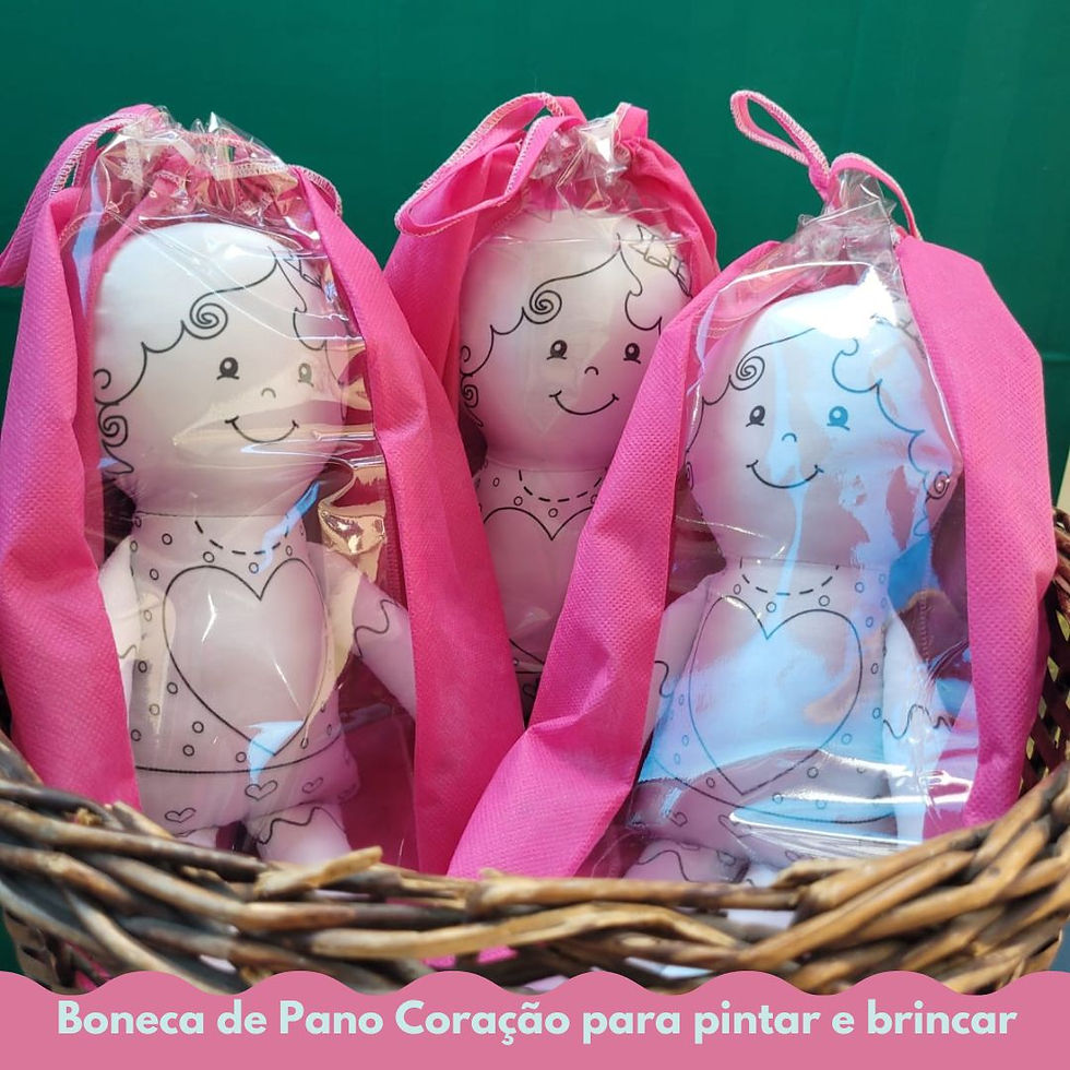 Miniatura: Boneca coração para pintar e brincar