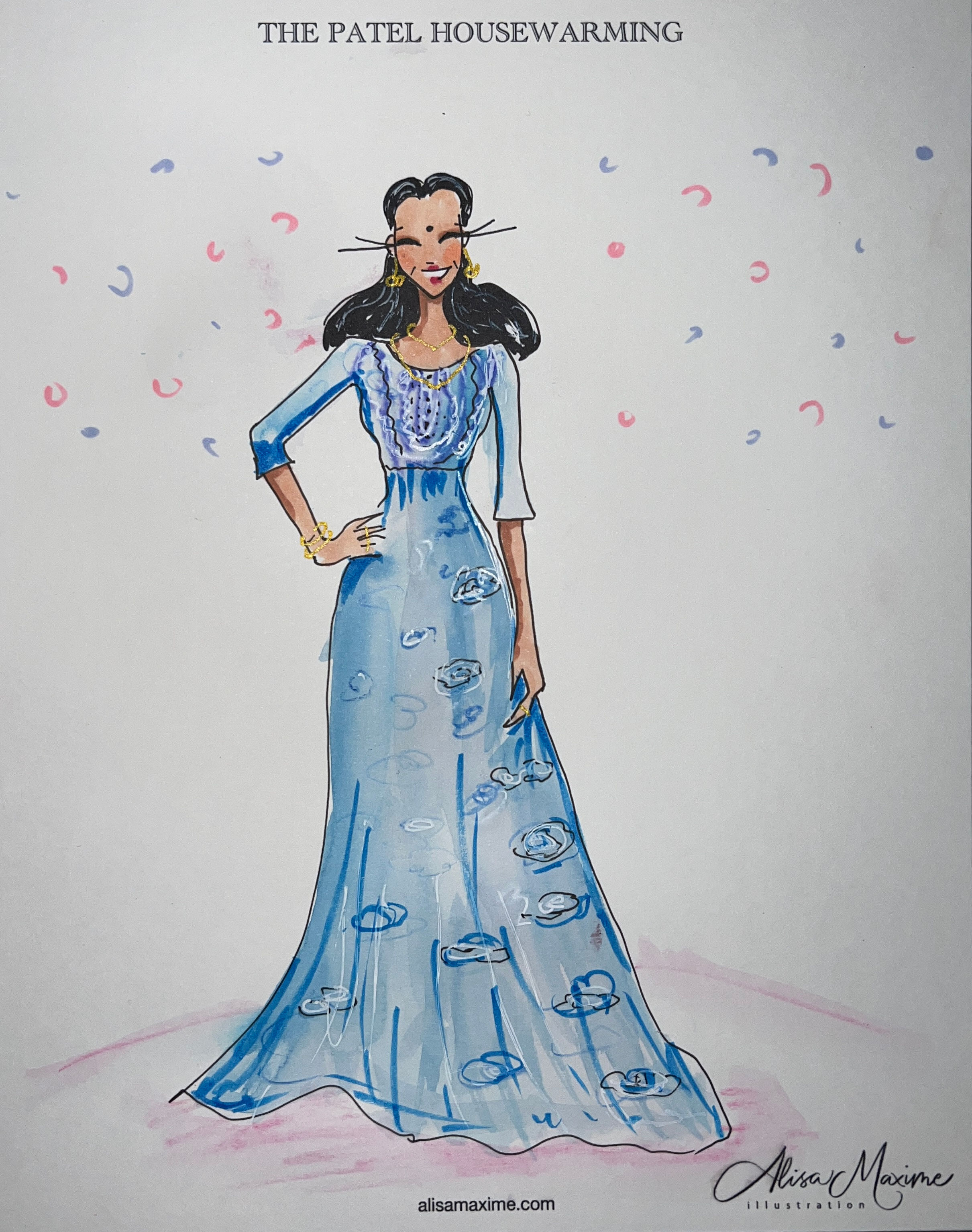 Live fashion sketch 39 from Housewarming Celebration in Cypress, TX