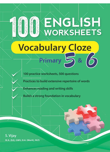 100 English Worksheets Primary 5 & 6: Vocabulary Cloze | 3 Gifted Minds