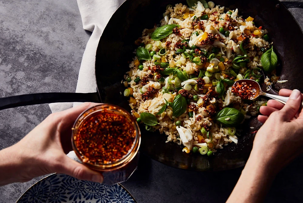 Crab Fried Rice with Basil and Chile Crisp
