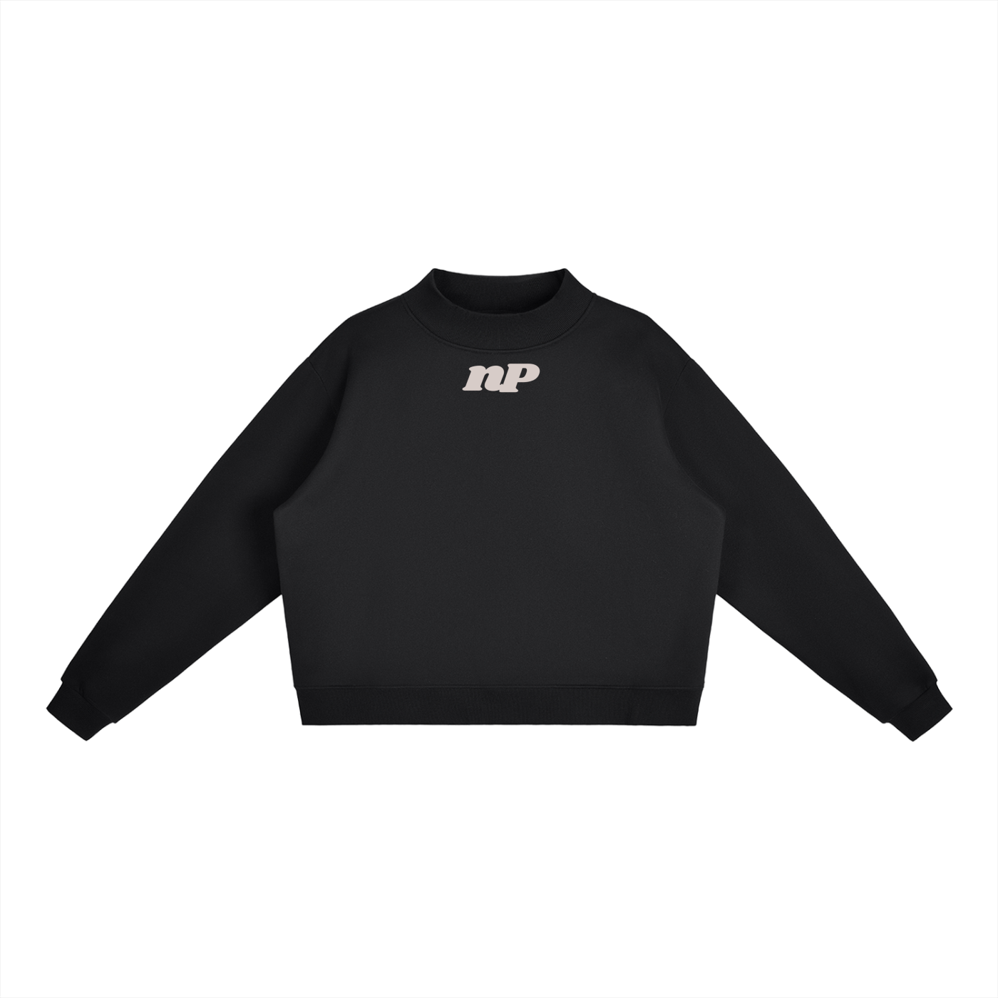 noPo Essential Mock Neck Faffle Crew